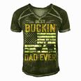 Best Buckin Dad Ever Funny Deer Hunter Cool Hunting Men's Short Sleeve V-neck 3D Print Retro Tshirt Green