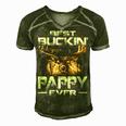 Best Buckin Pappy Ever Deer Hunting Bucking Father Men's Short Sleeve V-neck 3D Print Retro Tshirt Green