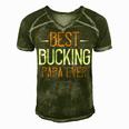 Best Bucking Papa Ever Papa T-Shirt Fathers Day Gift Men's Short Sleeve V-neck 3D Print Retro Tshirt Green