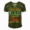 Best Dad And Stepdad Cute Fathers Day Gift From Wife V3 Men's Short Sleeve V-neck 3D Print Retro Tshirt Green
