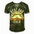 Best Dad Ever Fathers Day Gift Men's Short Sleeve V-neck 3D Print Retro Tshirt Green