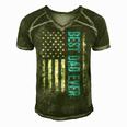 Best Dad Ever Us American Flag Gift For Fathers Day Men's Short Sleeve V-neck 3D Print Retro Tshirt Green