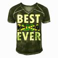 Best Fadda Ever Funny Jamaican Dad Fathers Day Souvenir Men's Short Sleeve V-neck 3D Print Retro Tshirt Green