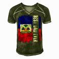 Best Haitian Dad Ever Haiti Daddy Fathers Day Men's Short Sleeve V-neck 3D Print Retro Tshirt Green