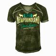 Best Newfoundland Dad Ever - Newfoundland Lover Newfie Owner Men's Short Sleeve V-neck 3D Print Retro Tshirt Green