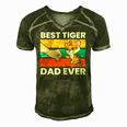 Best Tiger Dad Ever Happy Fathers Day Men's Short Sleeve V-neck 3D Print Retro Tshirt Green