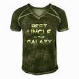 Best Uncle In The Galaxy Cool Space Funny Cool Uncle Men's Short Sleeve V-neck 3D Print Retro Tshirt Green