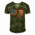 Bigfoot American Flag Sasquatch 4Th July Gift Men's Short Sleeve V-neck 3D Print Retro Tshirt Green