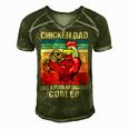 Chicken Chicken Chicken Dad Like A Regular Dad Farmer Poultry Father Day_ V8 Men's Short Sleeve V-neck 3D Print Retro Tshirt Green