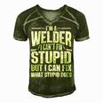 Cool Welding Art For Men Women Welder Iron Worker Pipeliner Men's Short Sleeve V-neck 3D Print Retro Tshirt Green