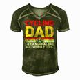 Cycling Cyclist Dad Fathers Day Men's Short Sleeve V-neck 3D Print Retro Tshirt Green