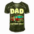 Dad Birthday Crew Fire Truck Firefighter Fireman Party Men's Short Sleeve V-neck 3D Print Retro Tshirt Green