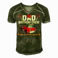 Dad Birthday Crew Fire Truck Firefighter Fireman Party V2 Men's Short Sleeve V-neck 3D Print Retro Tshirt Green