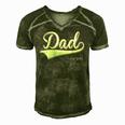 Dad Est 2015 Fathers Day Birthday Daddy Established 2015 Men's Short Sleeve V-neck 3D Print Retro Tshirt Green