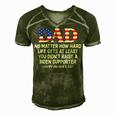 Dad Fathers Day At Least You Didnt Raise A Biden Supporter Men's Short Sleeve V-neck 3D Print Retro Tshirt Green