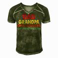 Dad Grandpa Great Grandpa From Grandkids Men's Short Sleeve V-neck 3D Print Retro Tshirt Green
