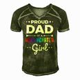 Dad Of A Kindergarten Girl Gift Men's Short Sleeve V-neck 3D Print Retro Tshirt Green