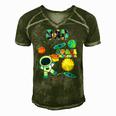 Dad Outer Space Astronaut For Fathers Day Gift Men's Short Sleeve V-neck 3D Print Retro Tshirt Green