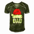 Dad Santa Christmas Family Matching Pajamas Papa Father Men's Short Sleeve V-neck 3D Print Retro Tshirt Green