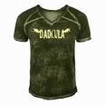 Dadcula Halloween Dad Dracula Funny Halloween Men's Short Sleeve V-neck 3D Print Retro Tshirt Green
