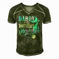 Daddy Of The Birthday Mermaid Family Matching Party Squad Men's Short Sleeve V-neck 3D Print Retro Tshirt Green