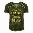 Dads With Tattoos And Beards Men's Short Sleeve V-neck 3D Print Retro Tshirt Green