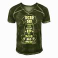 Dear Dad Thanks For Picking Up My Poop Happy Fathers Day Dog Men's Short Sleeve V-neck 3D Print Retro Tshirt Green