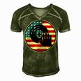 Dj Player Dad Disc Jockey Us Flag 4Th Of July Mens Gift V2 Men's Short Sleeve V-neck 3D Print Retro Tshirt Green