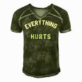 Everything Hurts Workout Gym Men's Short Sleeve V-neck 3D Print Retro Tshirt Green