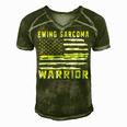 Ewings Sarcoma Warrior Usa Flag United States Flag Yellow Ribbon Ewings Sarcoma Ewings Sarcoma Awareness Men's Short Sleeve V-neck 3D Print Retro Tshirt Green