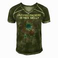 Expecting Dad 4Th Of July Twin Pregnancy Reveal Announcement Men's Short Sleeve V-neck 3D Print Retro Tshirt Green