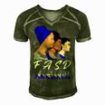 Fasd Awareness Blue And Grey Women Fetal Alcohol Spectrum Disorder Fetal Alcohol Spectrum Disorder Awareness Men's Short Sleeve V-neck 3D Print Retro Tshirt Green