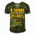 Father Grandpa 5 Things You Should Know About My Daddy Fathers Day 12 Family Dad Men's Short Sleeve V-neck 3D Print Retro Tshirt Green