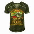 Father Grandpa Being A Dad Is An Honor Being A Pops Is Priceless 248 Family Dad Men's Short Sleeve V-neck 3D Print Retro Tshirt Green