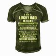 Father Grandpa I Am A Lucky Dad Fathers Day From Stubborn Daughter26 Family Dad Men's Short Sleeve V-neck 3D Print Retro Tshirt Green