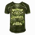 Father Grandpa I Have Two Titles Dad And Grandpa And I Rock Them Both414 Family Dad Men's Short Sleeve V-neck 3D Print Retro Tshirt Green