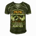 Father Grandpa The Bond Between Papa And Granddaughter Is One That Is So Strong Family Dad Men's Short Sleeve V-neck 3D Print Retro Tshirt Green