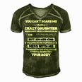 Father Grandpa You Cant Scare Me I Have A Crazy Daughter She Has Anger Issues Family Dad Men's Short Sleeve V-neck 3D Print Retro Tshirt Green