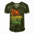 Father Husband Garage Drinker Vintage Mechanic Dad Handyman Men's Short Sleeve V-neck 3D Print Retro Tshirt Green