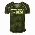 Father Mows Best Gift Fathers Day Lawn Funny Grass Men's Short Sleeve V-neck 3D Print Retro Tshirt Green