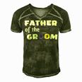 Father Of The Groom Getting Ready For The Wedding Men's Short Sleeve V-neck 3D Print Retro Tshirt Green