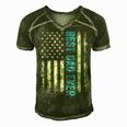 Fathers Day Best Dad Ever With Us American Flag V2 Men's Short Sleeve V-neck 3D Print Retro Tshirt Green