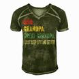Fathers Day Gift From Grandkids Dad Grandpa Great Grandpa V3 Men's Short Sleeve V-neck 3D Print Retro Tshirt Green