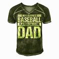 Favorite Baseball Player Calls Me Dad Men's Short Sleeve V-neck 3D Print Retro Tshirt Green