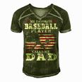 Favorite Baseball Player Calls Me Dad V2 Men's Short Sleeve V-neck 3D Print Retro Tshirt Green