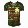 Favorite Baseball Player Calls Me Dad V3 Men's Short Sleeve V-neck 3D Print Retro Tshirt Green