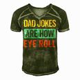 Funny Dad Jokes Are How Eye Roll Retro Dad Joke Fathers Day Men's Short Sleeve V-neck 3D Print Retro Tshirt Green