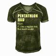 Funny Pentathlon Dad Like Dad But Much Cooler Definition Men's Short Sleeve V-neck 3D Print Retro Tshirt Green