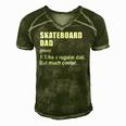 Funny Skateboard Dad Like Dad But Much Cooler Definition Men's Short Sleeve V-neck 3D Print Retro Tshirt Green