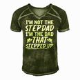 Funny Stepdad Fathers Day Family Daddy Bonus Dad Step Dad Men's Short Sleeve V-neck 3D Print Retro Tshirt Green
